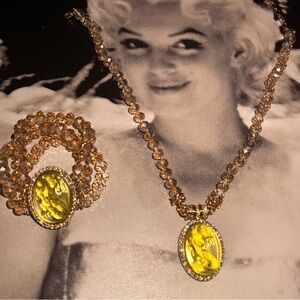 Kirk’s Folly yellow mermaid Magnetic Necklace and matching bracelet